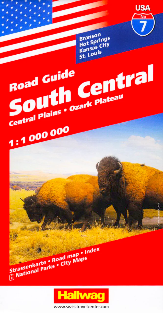 South Central Hallwag USA Map