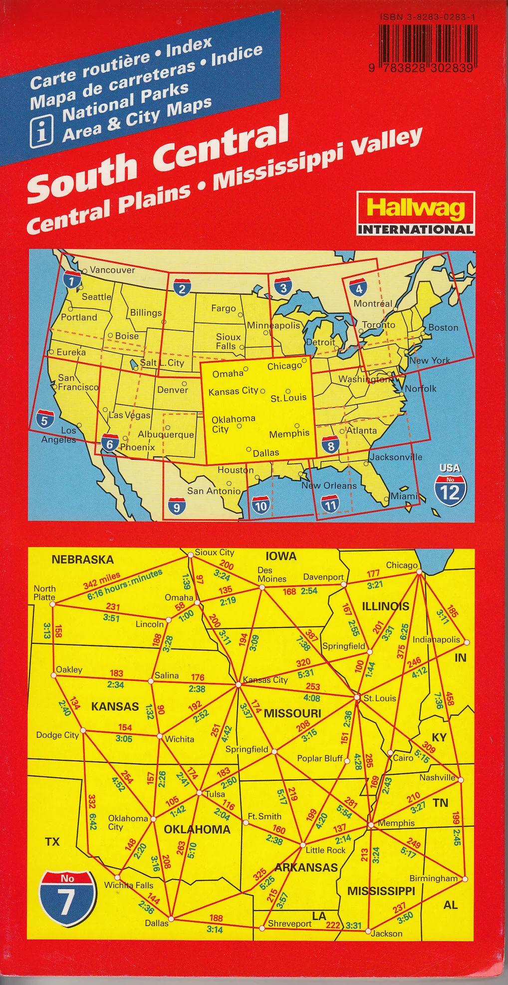 South Central Hallwag USA Map - Image 2