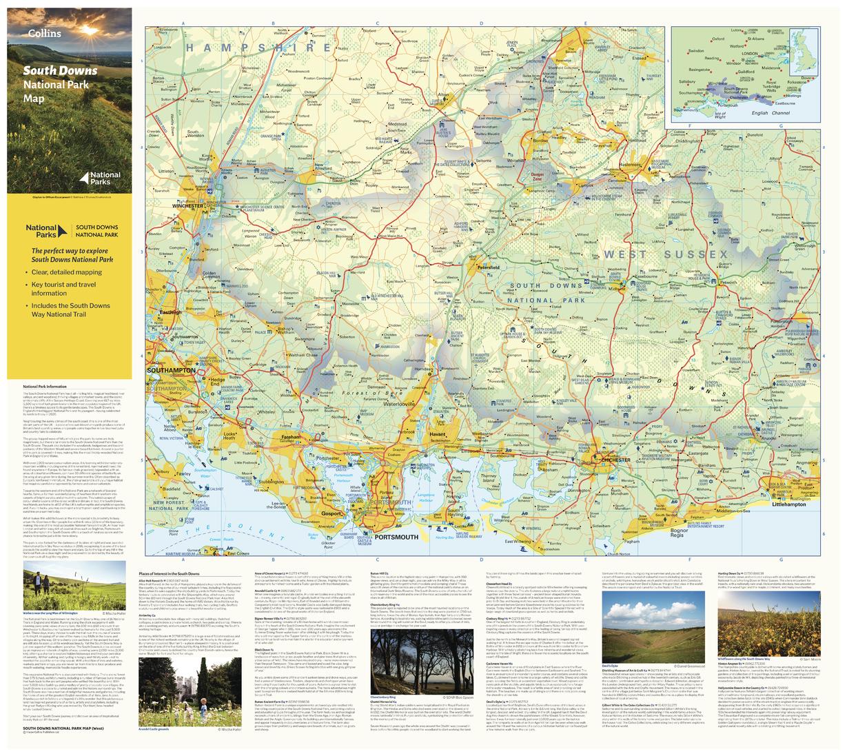 South Downs National Park Map (West) by Collins