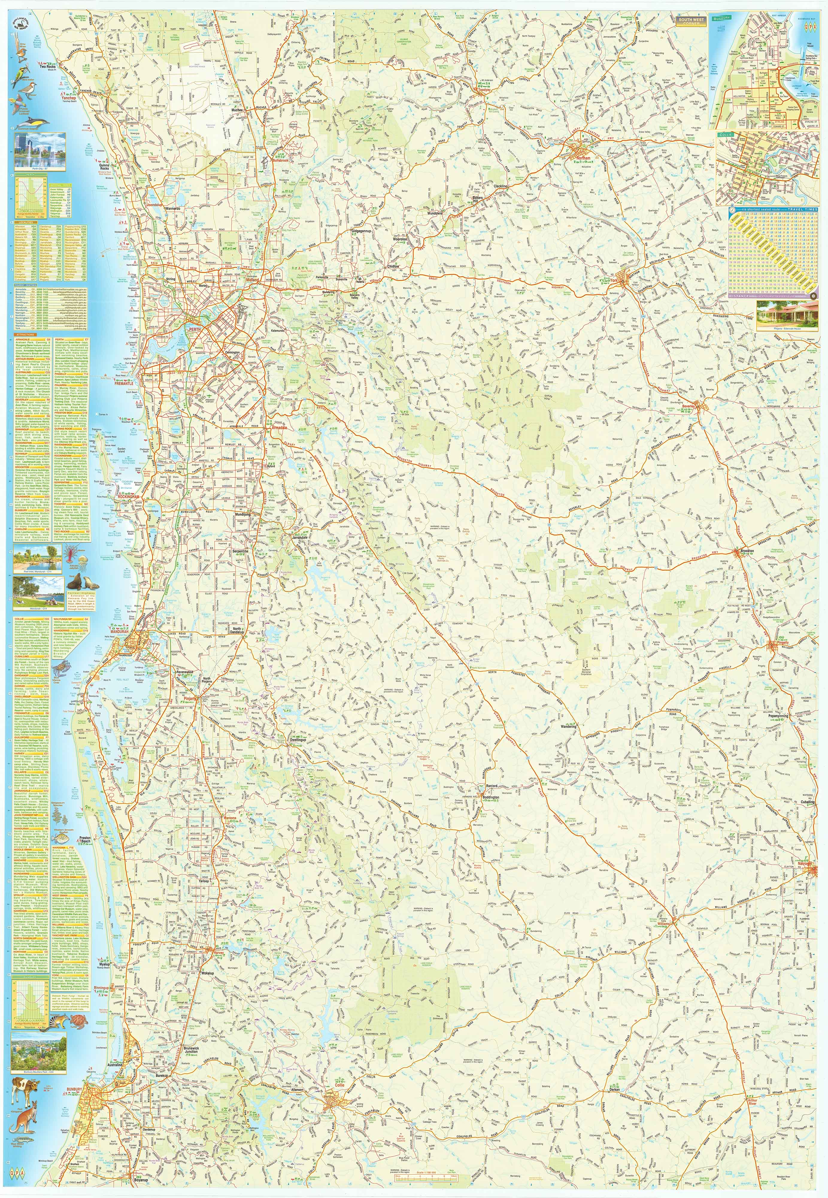 South West Corner Western Australia Regional Map by QPA - Image 2