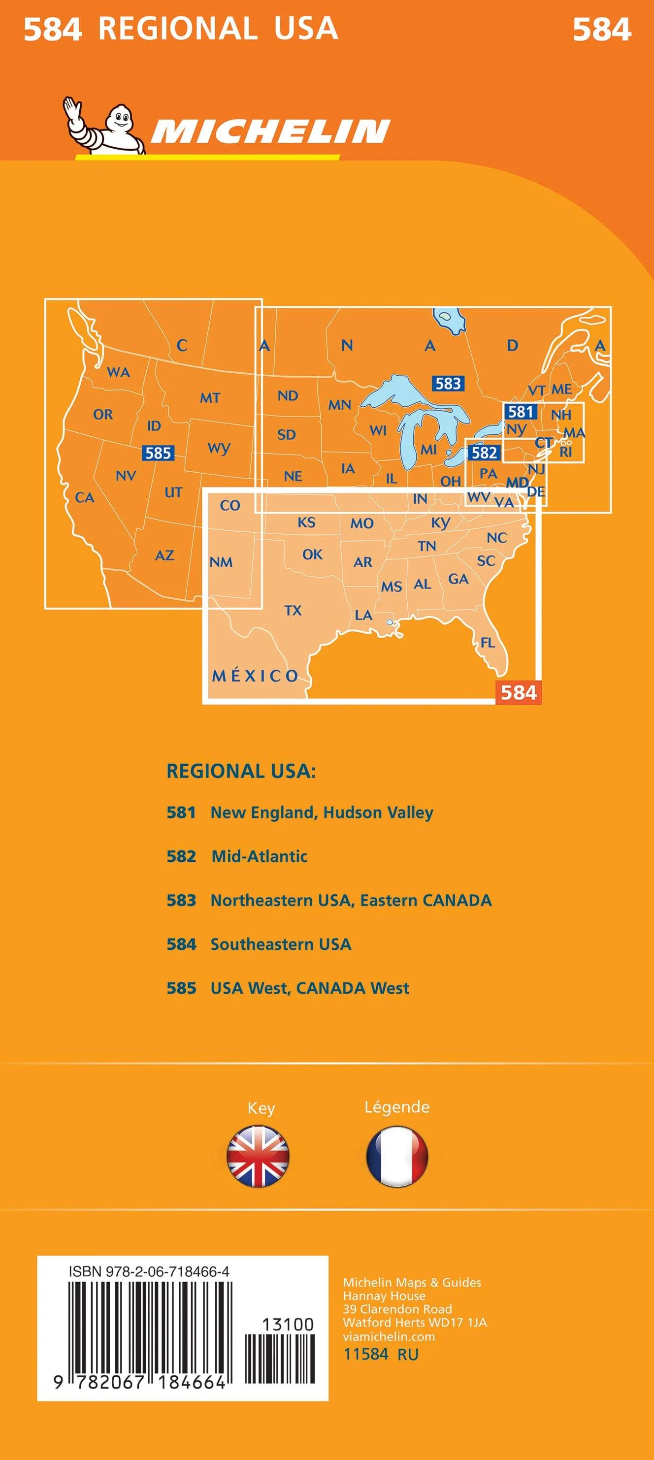 Southeastern USA Michelin Map 584 - Image 2