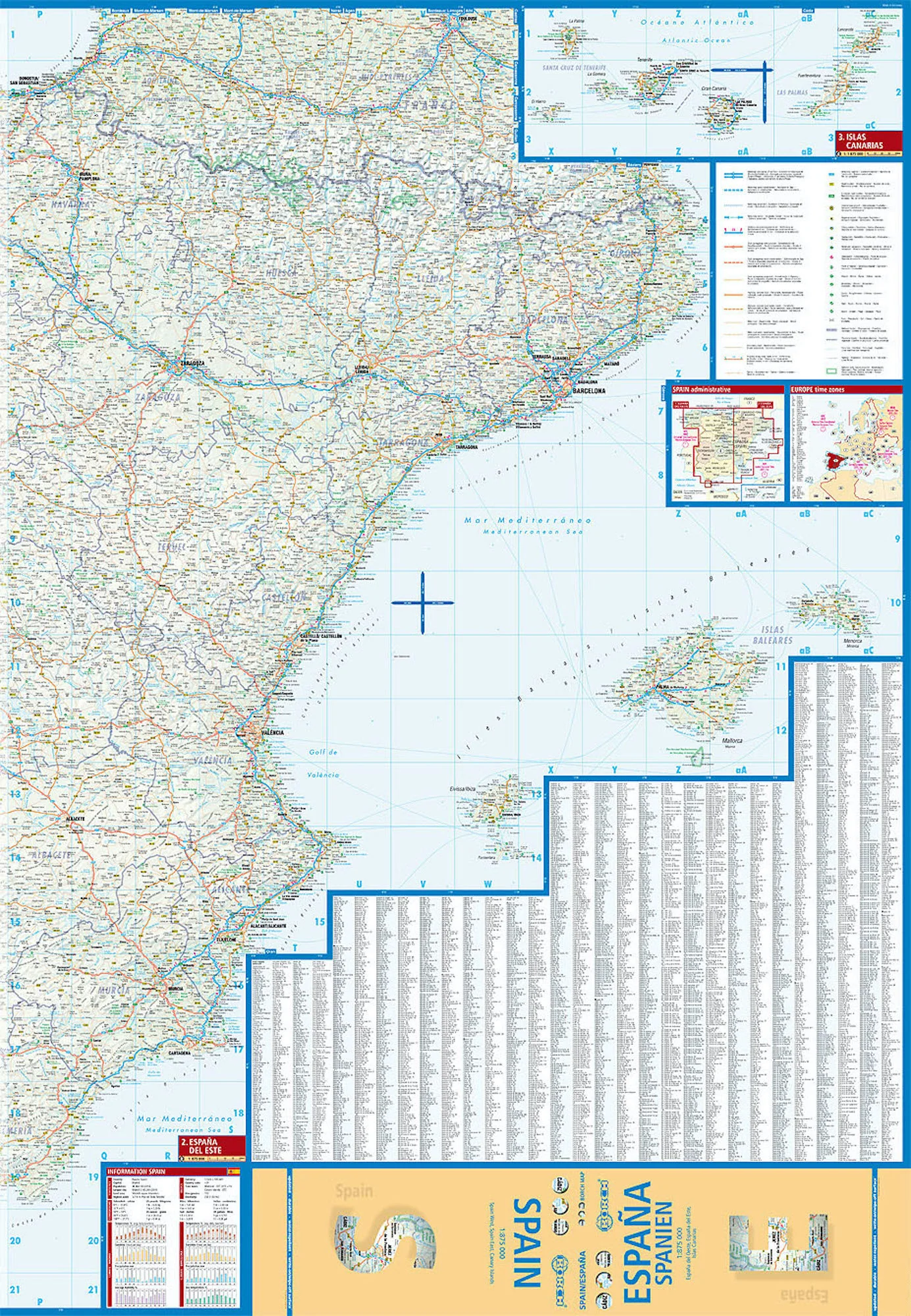 Spain Borch Folded Laminated Map - Image 2