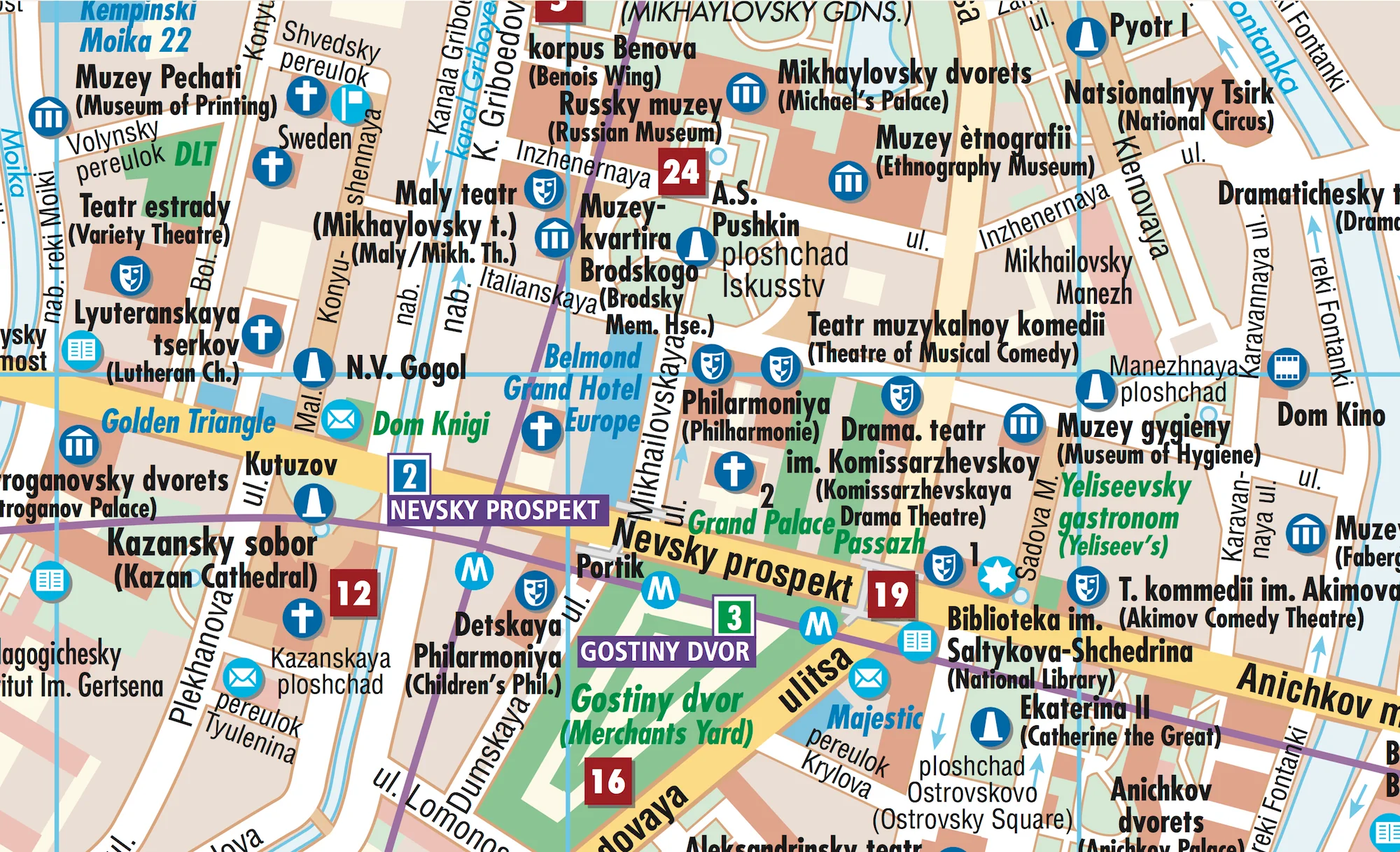 St Petersburg Borch Folded Laminated Map - Image 4