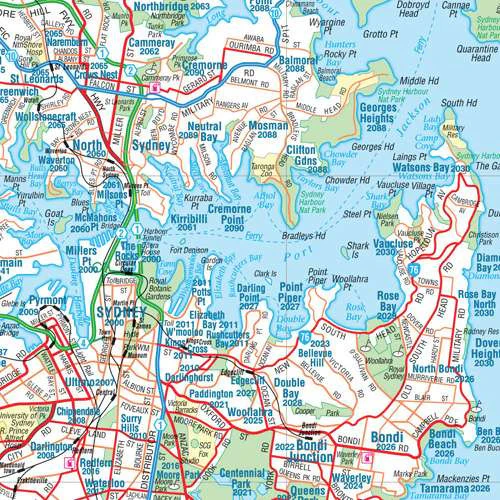 Sydney & Region Hema 700 x 1000mm Laminated Wall Map with Hang Rails - Image 2