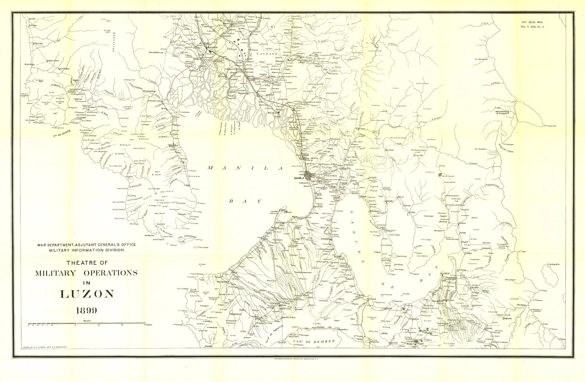 Theatre of Military Operations in Luzon - Published 1899 by National Geographic