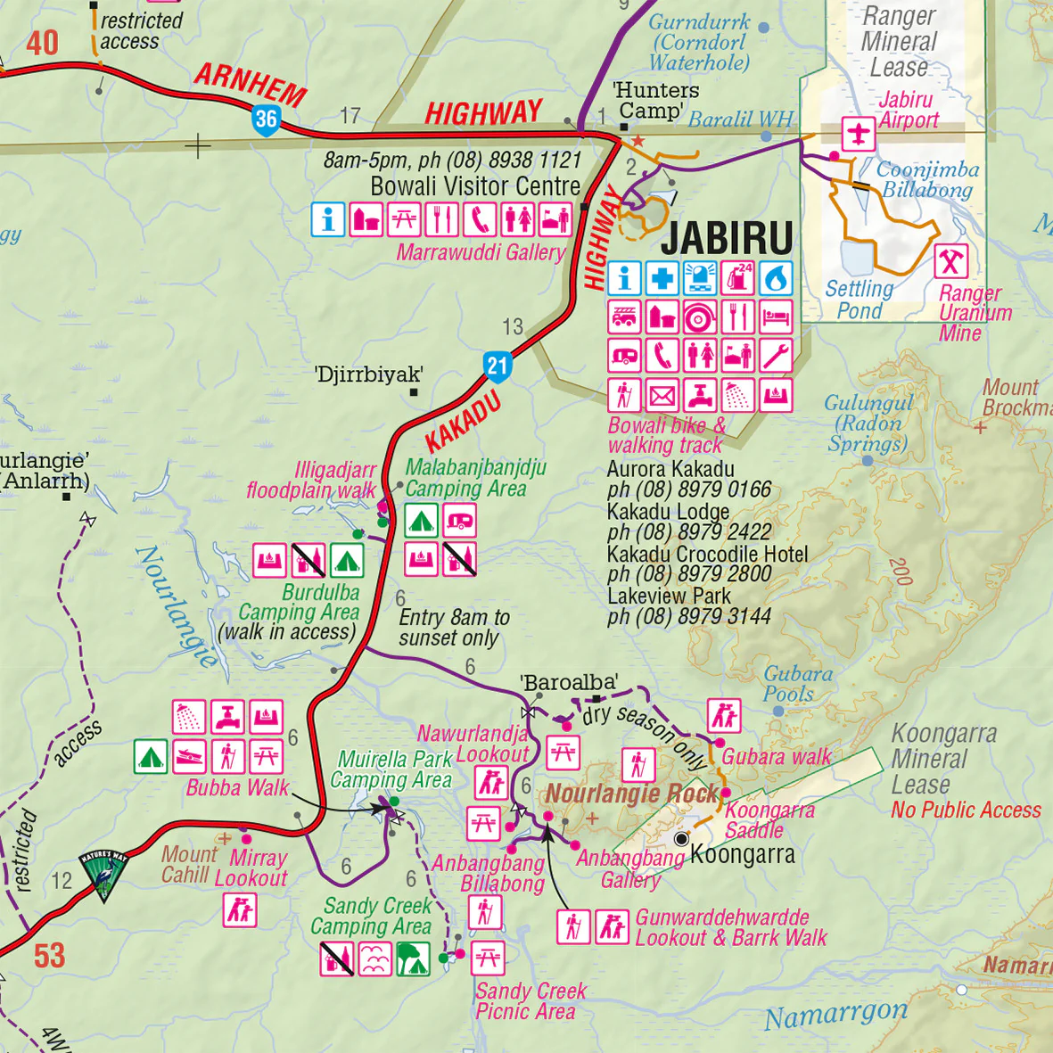 Top End National Parks Hema  700 x 1000mm Laminated Wall Map - Image 3