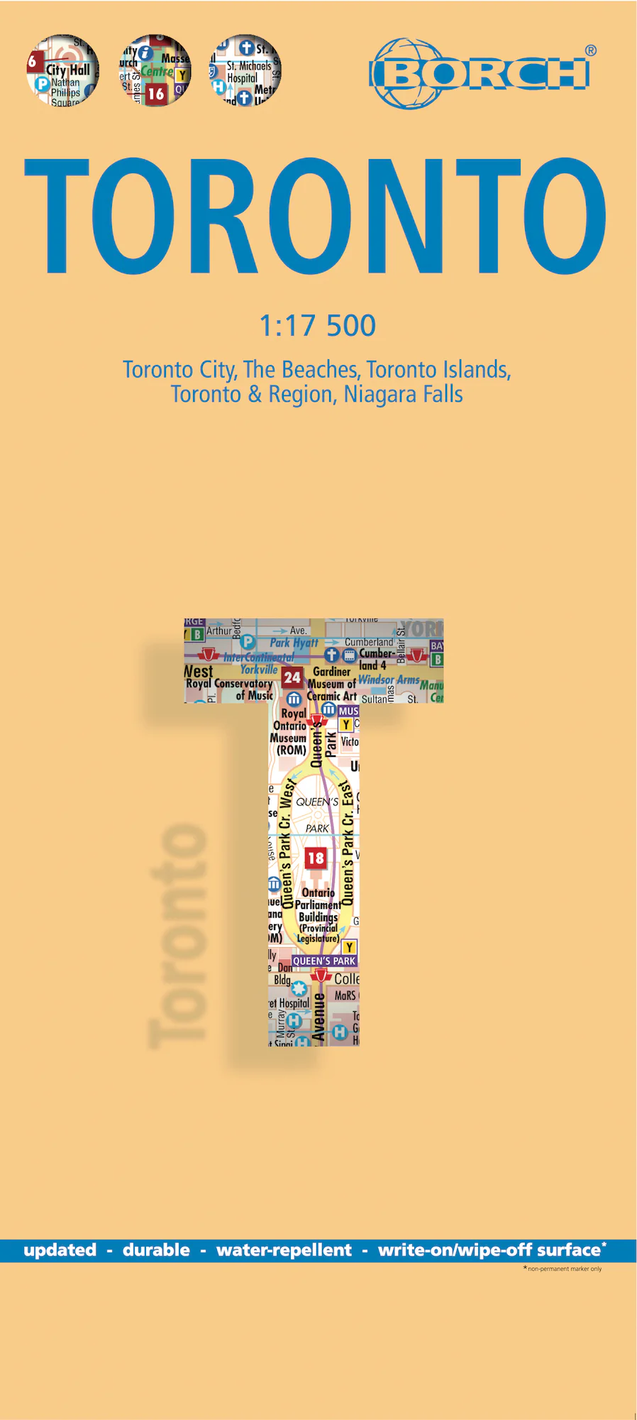Toronto Borch Folded Laminated Map