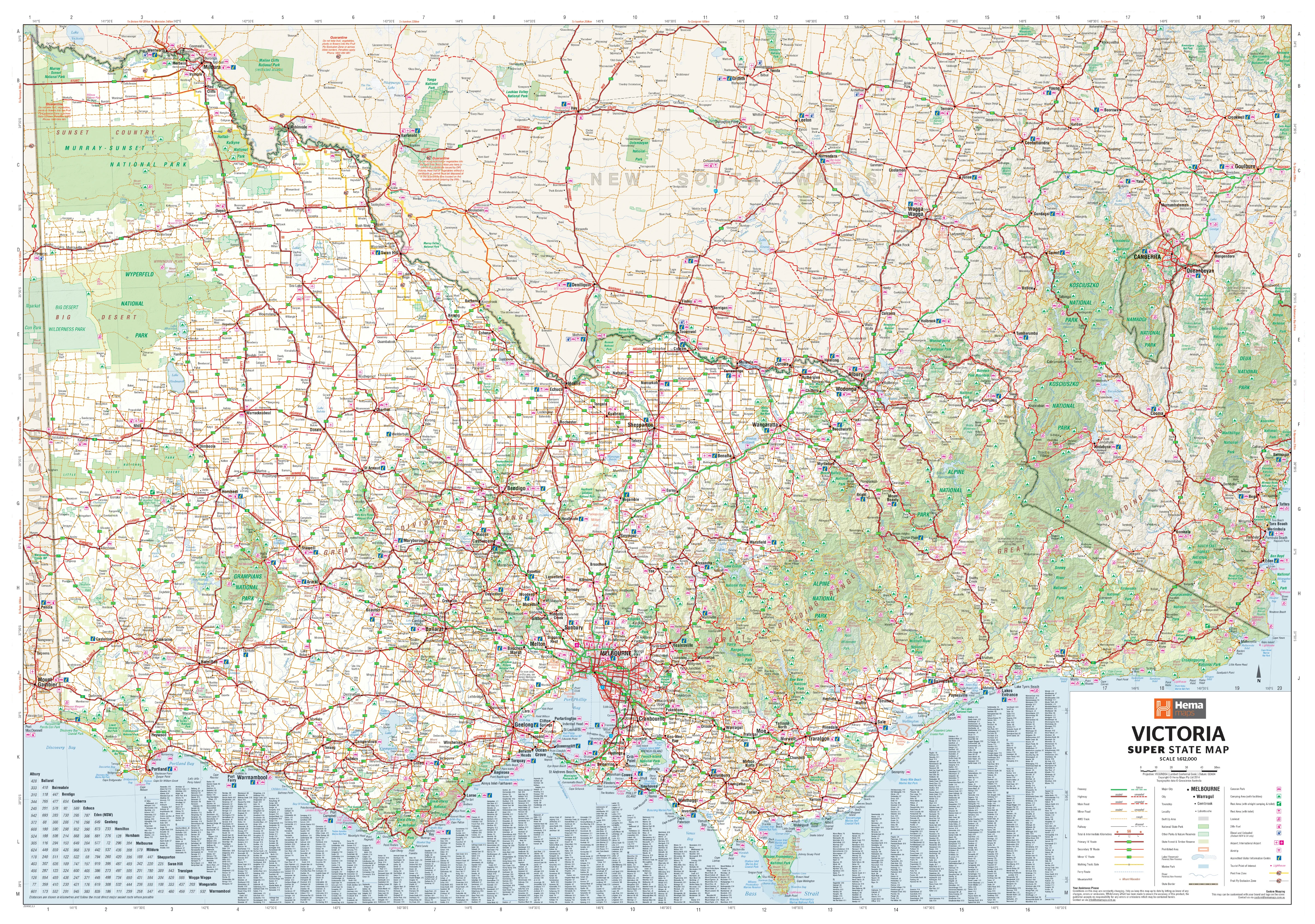 Victoria Hema 1430 x 1000mm Supermap Paper Wall Map