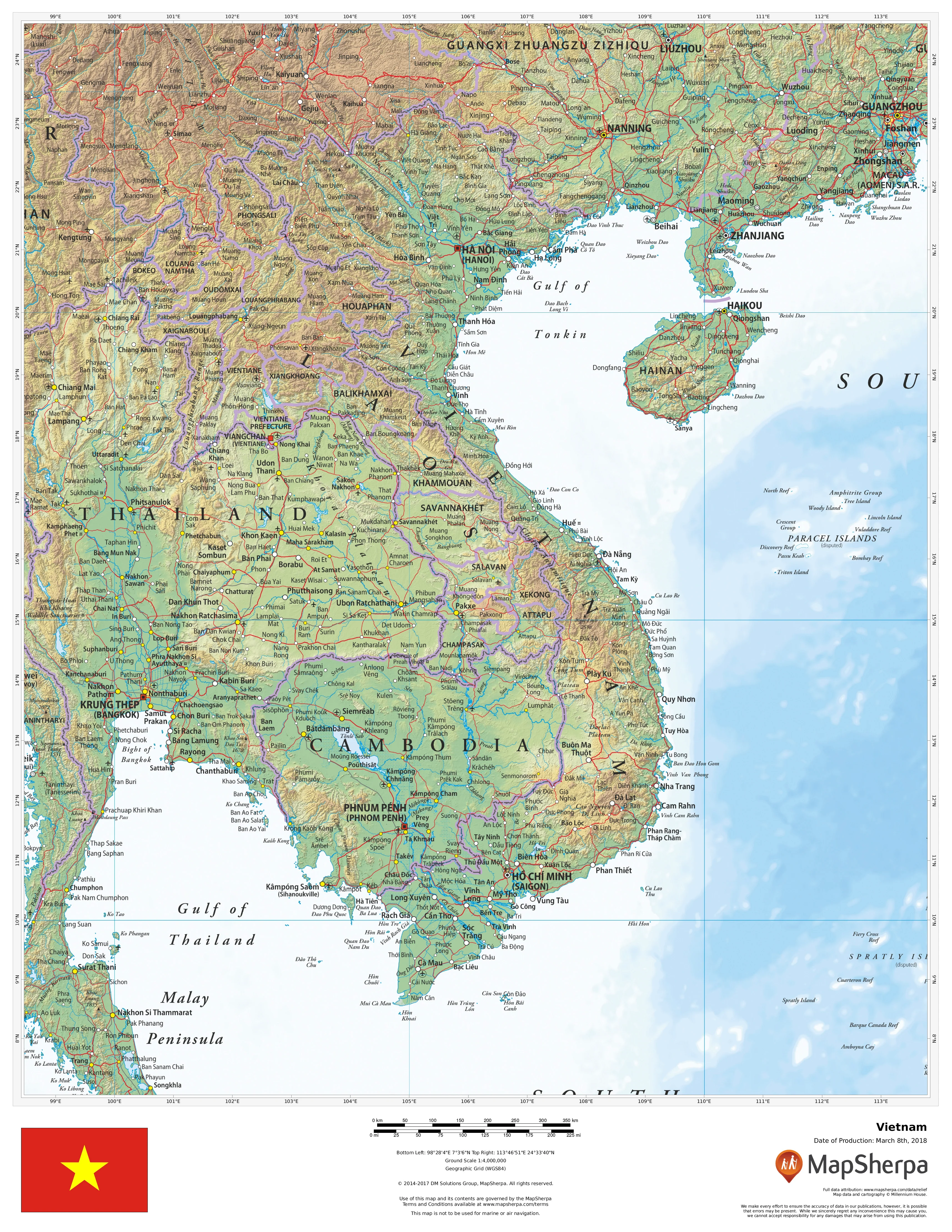 Vietnam Wall Map 864 x 1118mm by MapSherpa