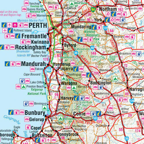 Western Australia Hema 700 x 1000mm State Paper Wall Map - Image 2