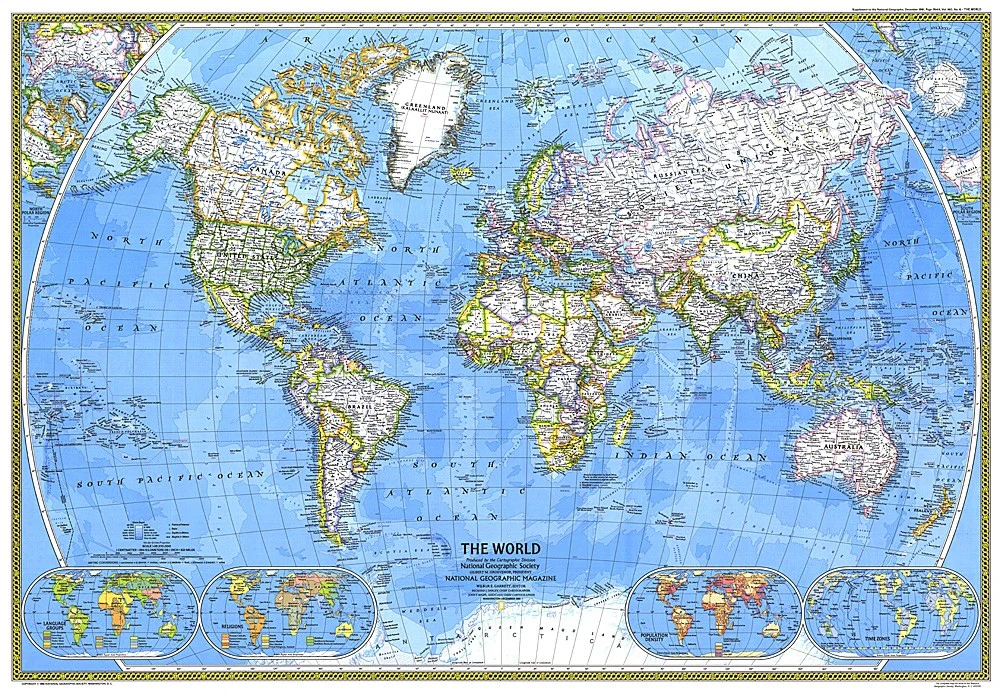 World Wall Map 1981 by National Geographic