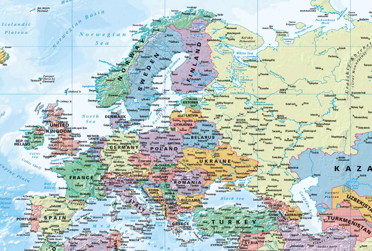 World Political Large 1002 x 595mm (Africa Centred) Cosmographics 2026 - Image 2