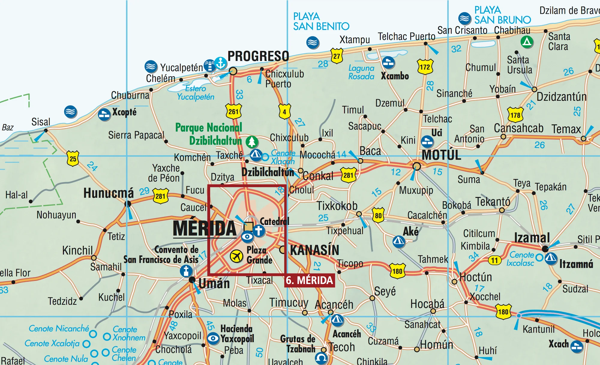 Yucatan Borch Folded Laminated Map - Image 4